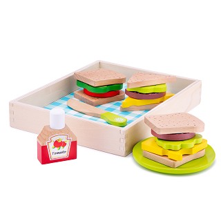 New Classic Toys - Cutting Meal - Lunch-Picnic - Box 18 pieces